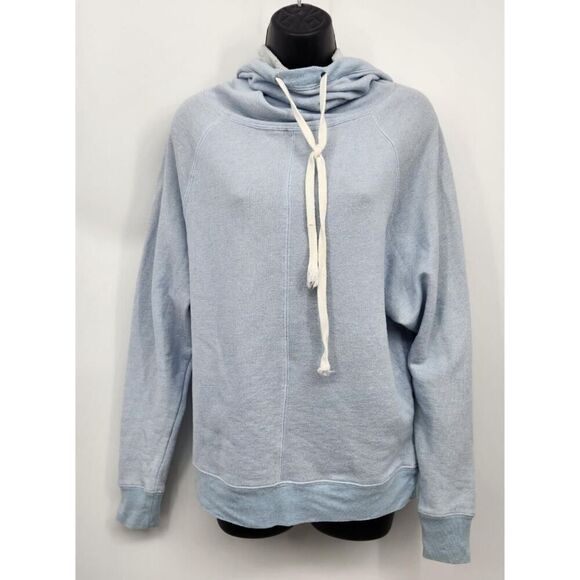 Derek Heart Pullover Funnel Neck Hoodie Juniors Size Medium Blue Dolman Sleeves - Picture 1 of 10